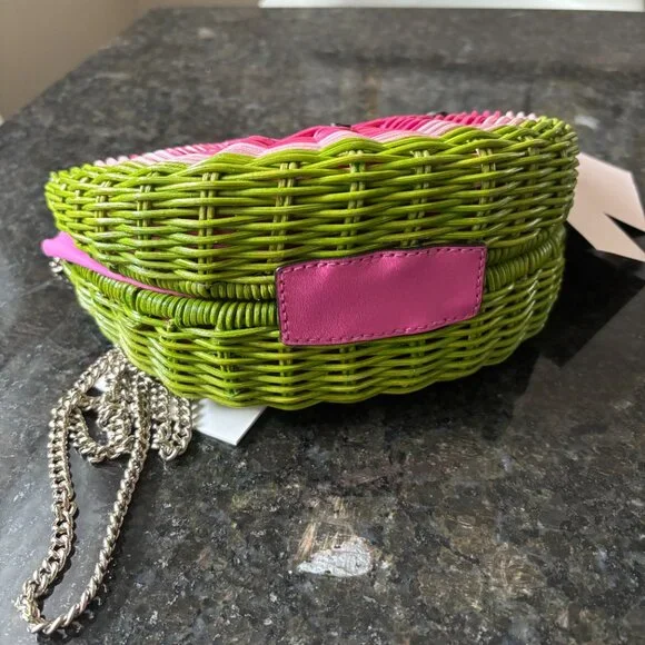 NWT Kate Spade Watermelon Picnic Perfect Crossbody Wicker bag purse - Picture 6 of 9